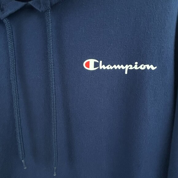 Champion Navy Blue Hoodie Men’s Size Medium – Pullover kangaroo pocket - Picture 4 of 8